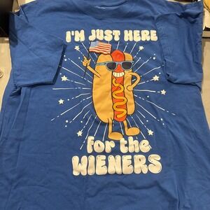 I'm Just Here For The Wieners Women's Shirt Patriotic Size XL 4th Of July NWOT